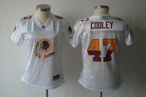 Redskins #47 Chris Cooley White 2011 Women's Fem Fan NFL Jersey - Click Image to Close